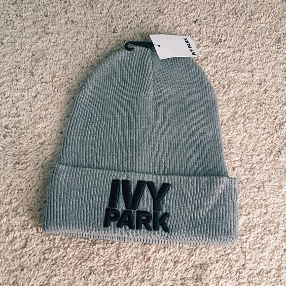 IVY PARK Other - NWT! IVY PARK Grey Embroidered Logo Unisex Beanie
